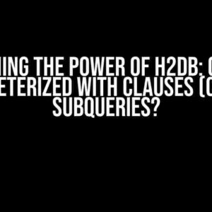 Unleashing the Power of h2db: Can I Use Parameterized WITH Clauses (CTEs) in Subqueries?